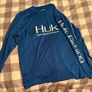 Huk Blue Long-Sleeve Fishing Shirt